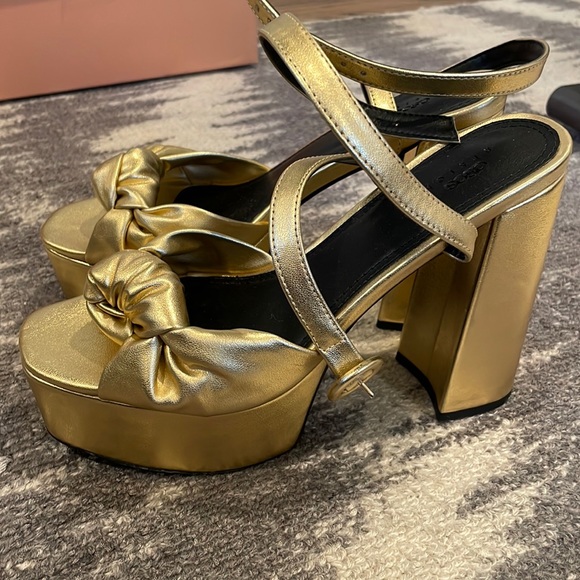 Asos gold platform heels size 6.5 - Picture 1 of 2